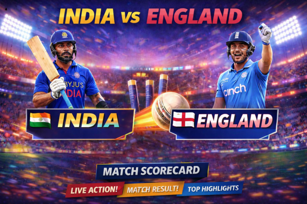 Check india national cricket team vs england cricket team match scorecard with live updates, full stats, key moments, and complete match analysis.